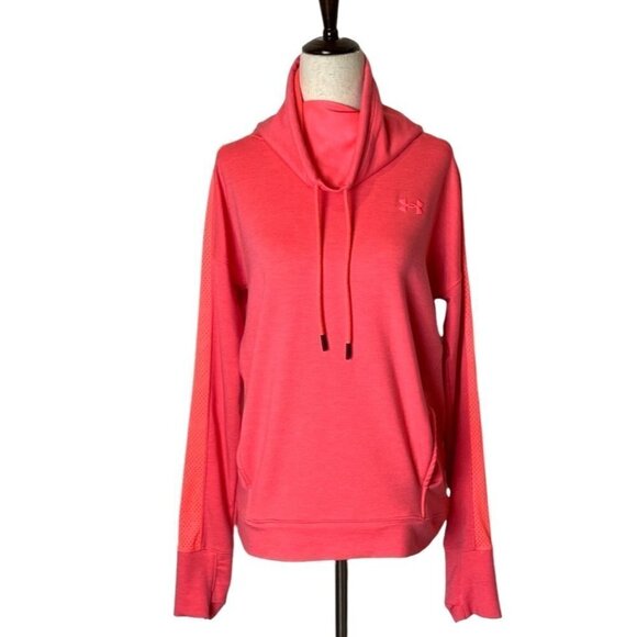 Under‎ Armour Pink Loose Fit Drawstring Mock Neck Pullover Sweatshirt S - Picture 1 of 8